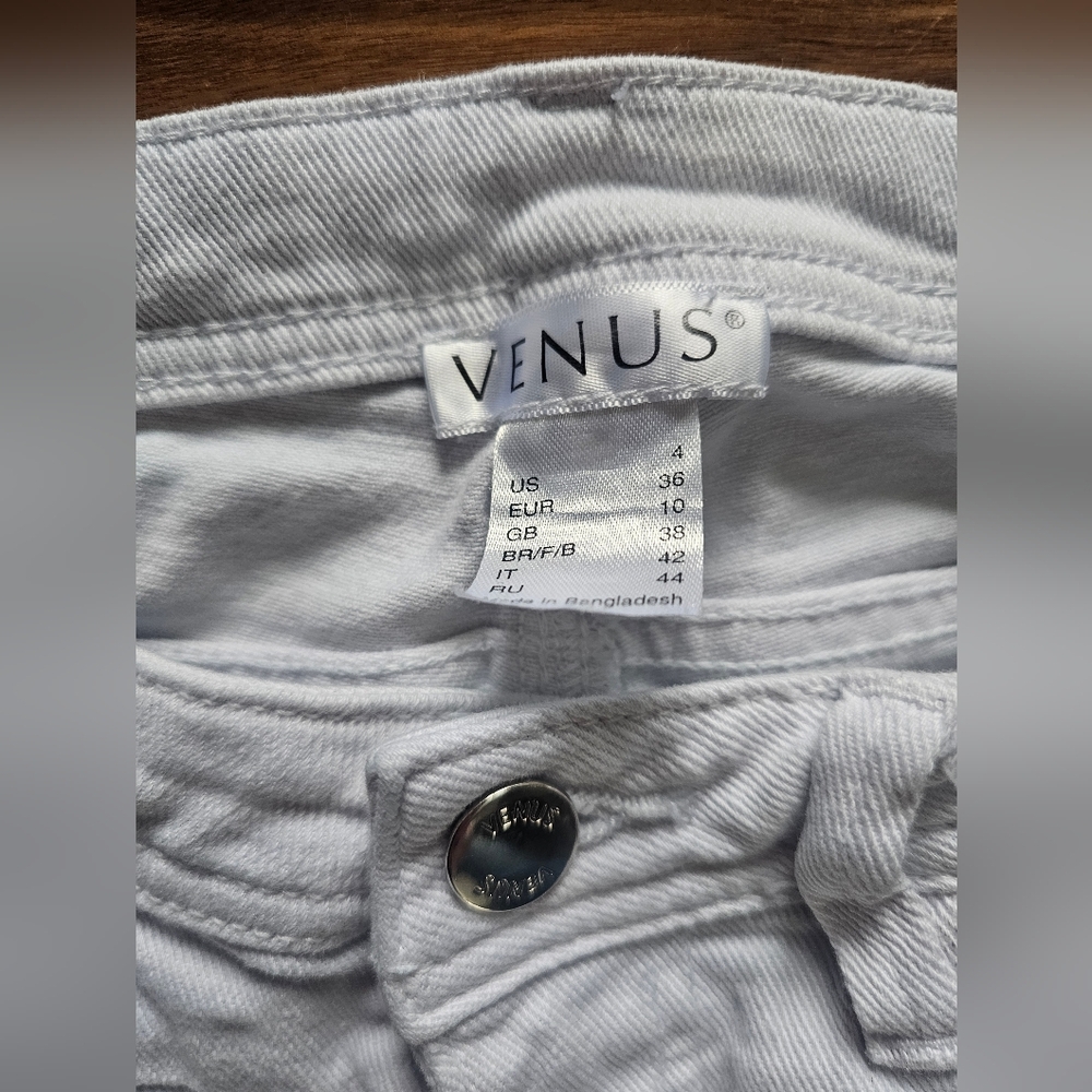 Venus White Women's Jeans with Ankle Zippers 4 - Picture 4 of 5